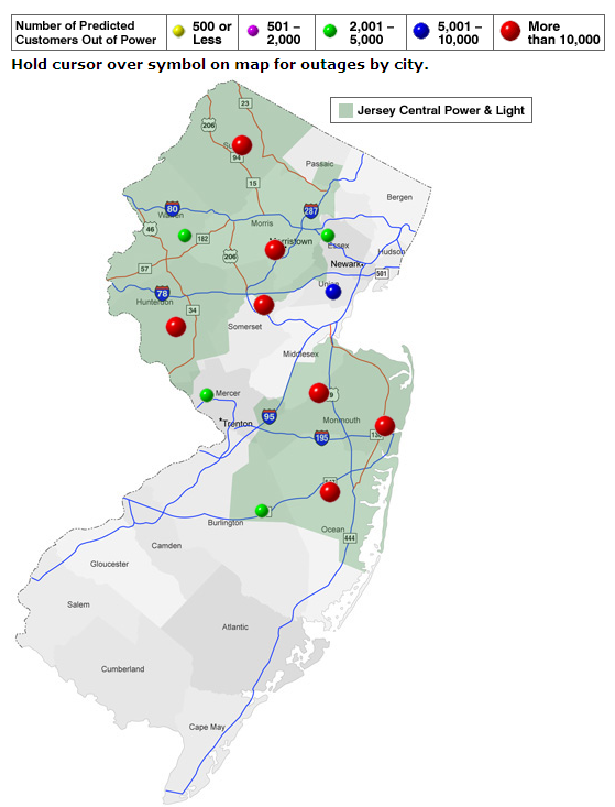 first energy power outage map nj First Energy New Jersey Central first energy power outage map nj