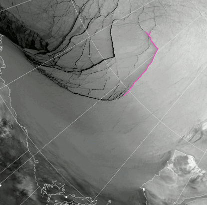 Arctic Sea Ice "On The Move" across the Beaufort Sea in February and March 2013