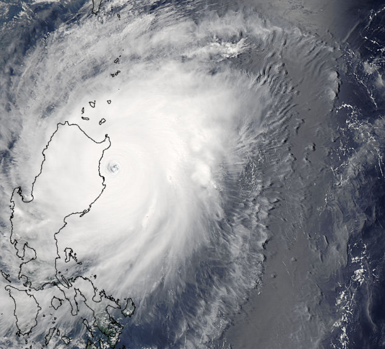 NASA “true-color” image of Super Typhoon Noul on May 10th 2015, derived from bands 1, 4 and 3 of the MODIS sensor on the Aqua satellite