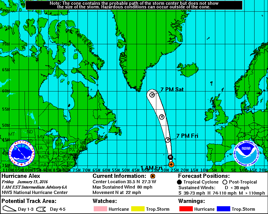 alex hurricane track